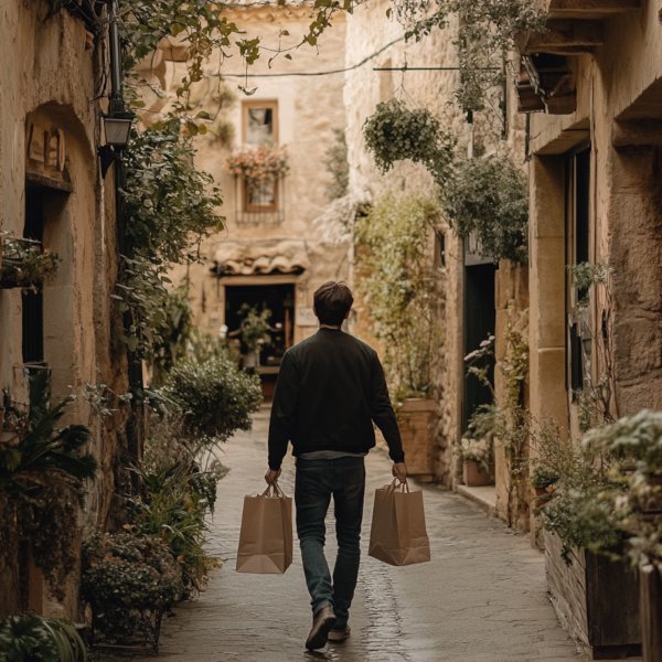 carrying groceries in Spain